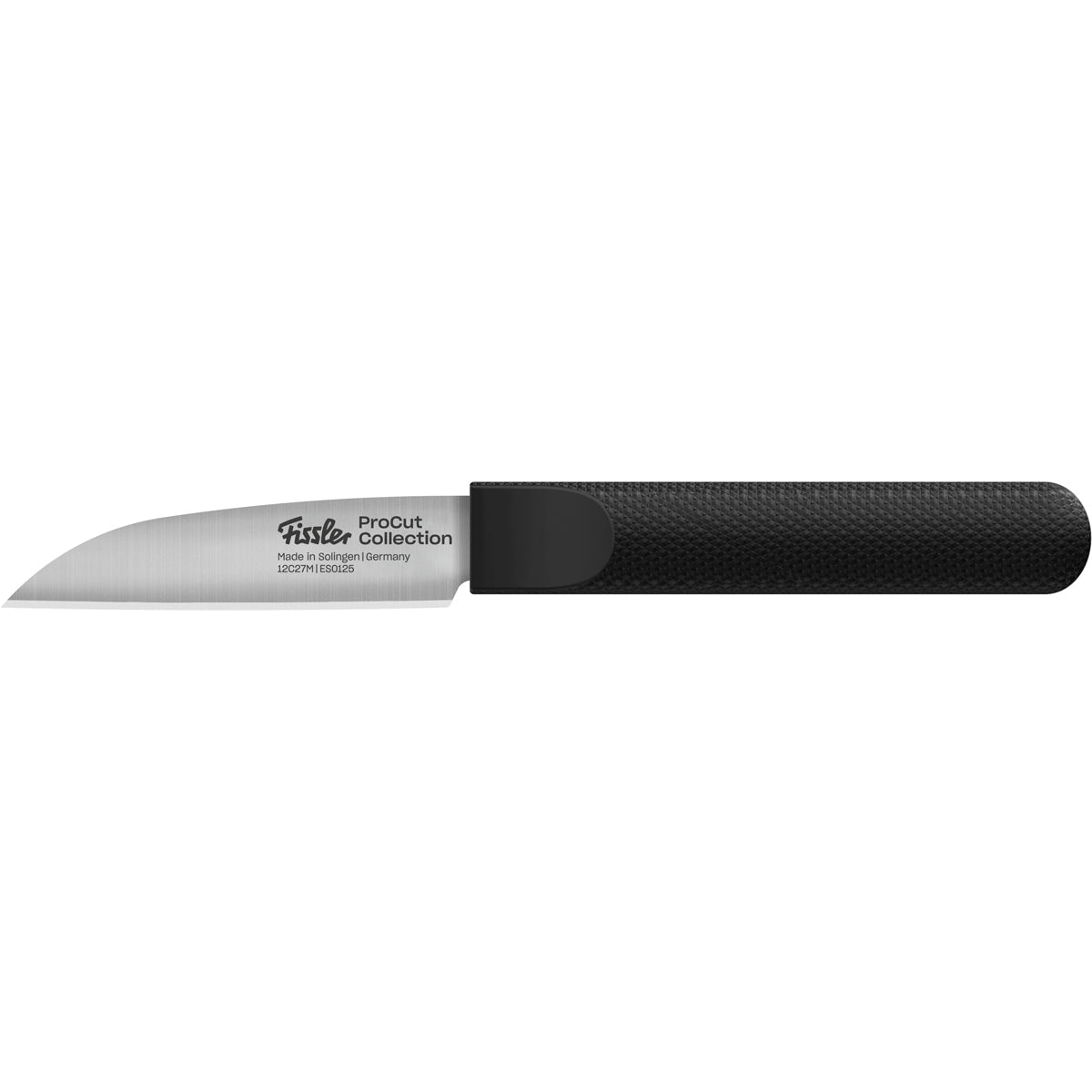 Experience precision and timeless design with the Fissler ProCut Gemüsemesser from our 3-piece set. This German-made vegetable knife showcases a durable, silver blade engraved with “Fissler ProCut Collection” and a textured black handle for exceptional grip—reflecting Fissler’s heritage of innovation, quality, and craftsmanship in kitchenware since 1845.