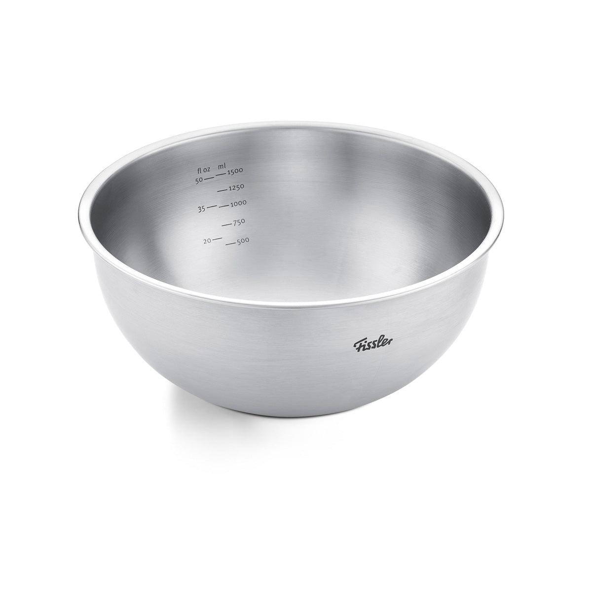 Fissler Essential® 20cm Stainless Steel Bowl with ml Markings, Made in Germany for Lasting Quality.