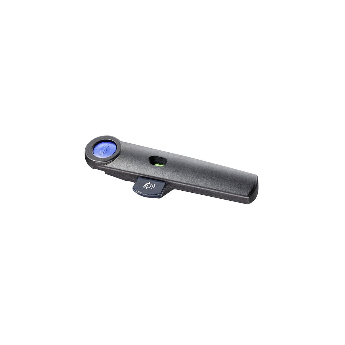 A modern black handle with a blue scanner and RFID screen, reminiscent of the precise, functional design of Fissler's Vitaquick® pressure cooker.