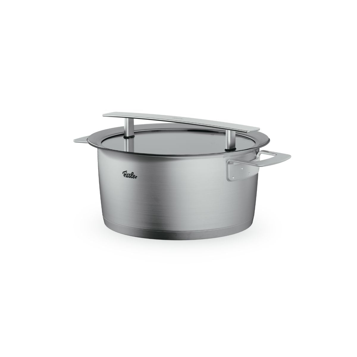 Der Kochtopf „Phi Collection®“ von Fissler – hochwertiger Edelstahl, Glasdeckel, ikonisches Logo, präzise Handwerkskunst „Made in Germany“.