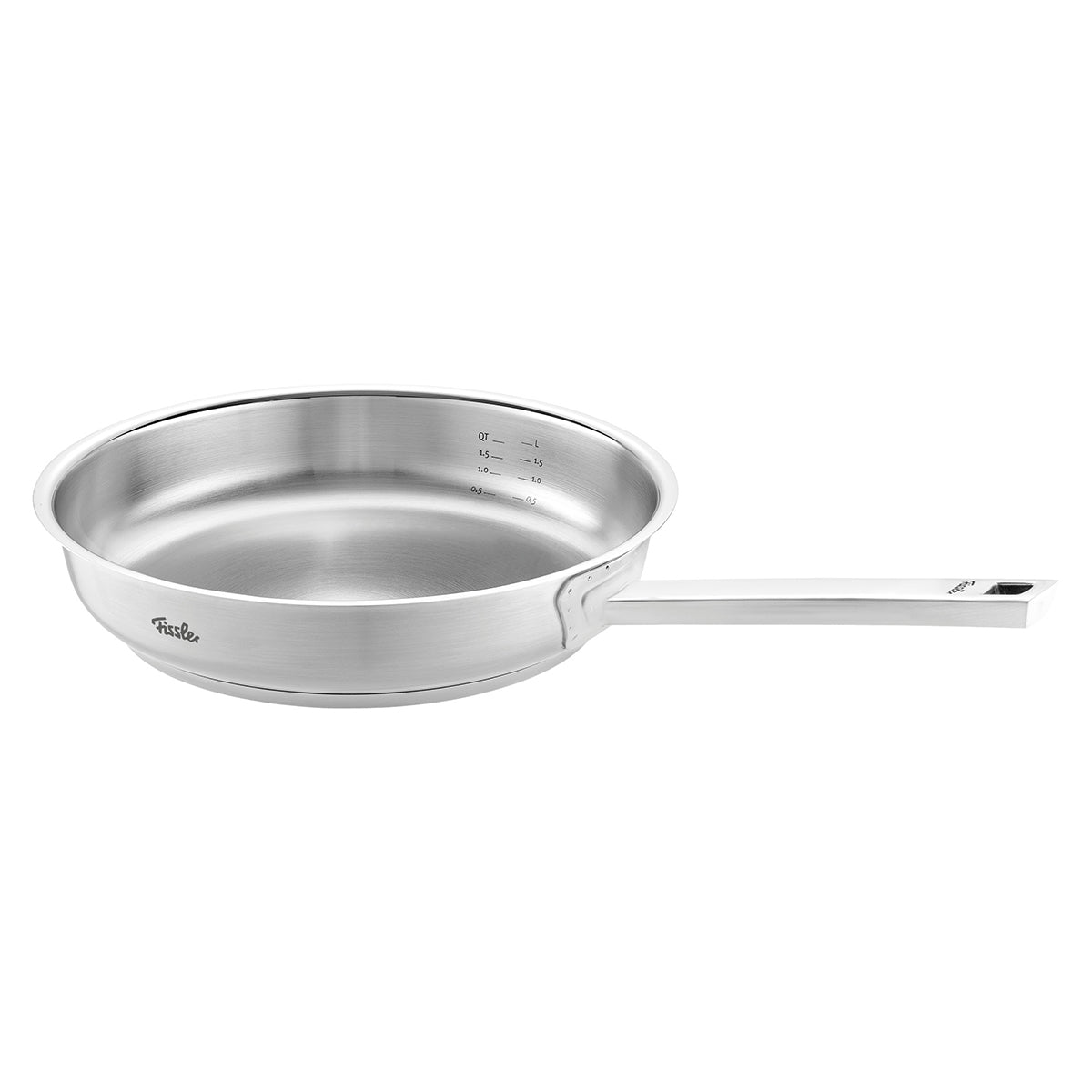 Fissler Original-Profi Collection® Saucepan without Novogrill®, brushed stainless steel, long handle, made in Germany.