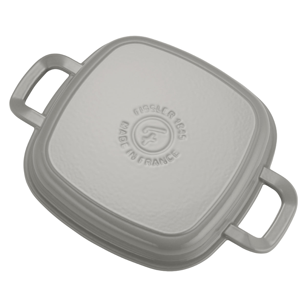 Fissler Original-Profi Collection® Cast Iron Grill Pan, 26x26cm, Square, Gray, Large Handles, Matching Lid, Precision-Crafted.