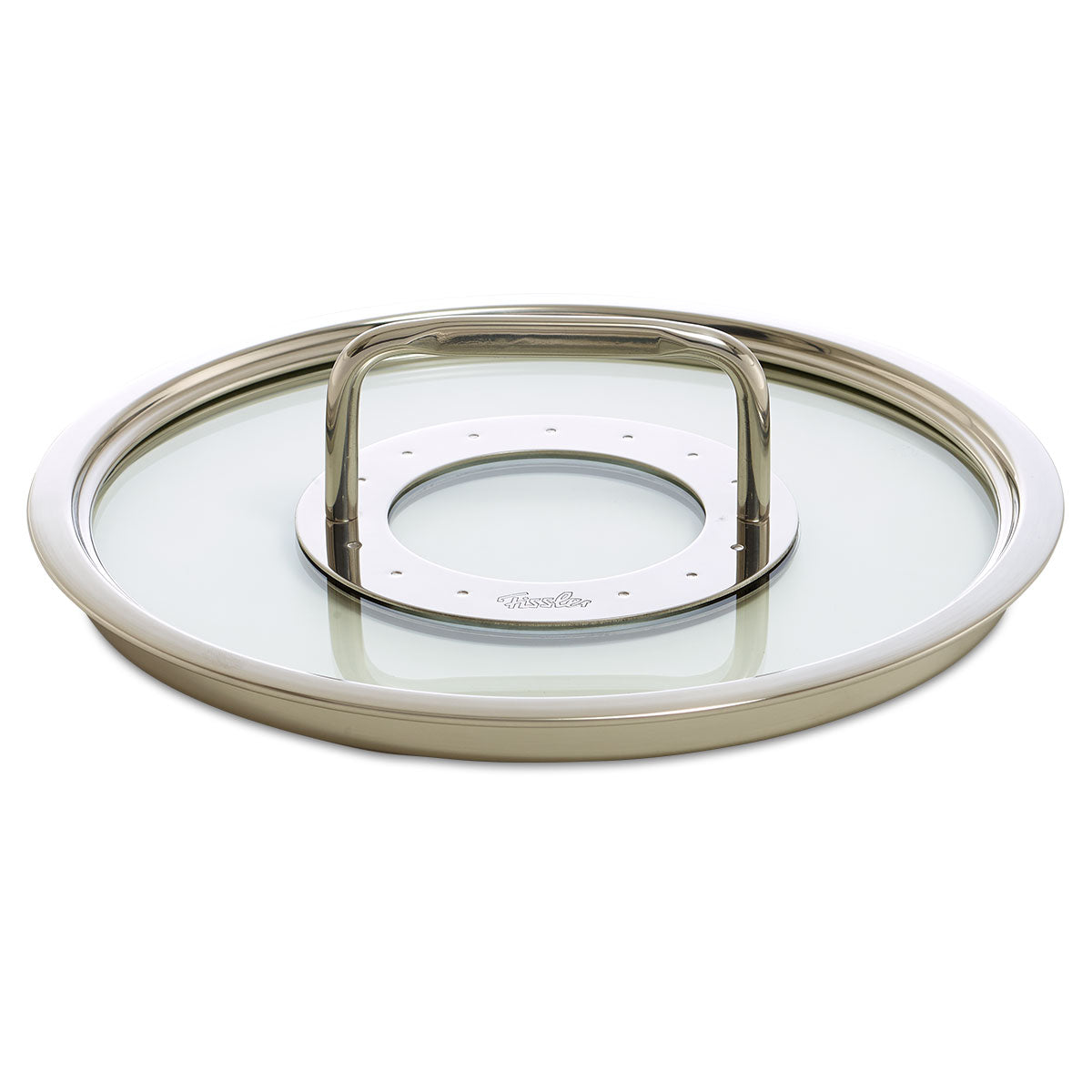 Fissler Bonn Glass Lid 16 cm, transparent lid with wide stainless steel rim and sturdy, domed handle - German precision cookware.