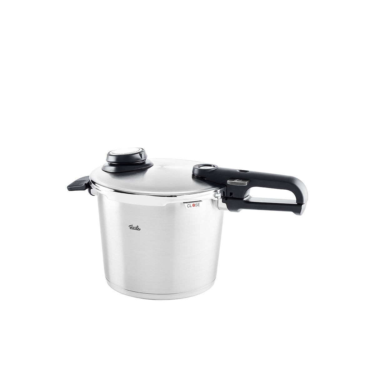 Erleben Sie deutsche Ingenieurskunst vom Feinsten mit dem Fissler Vitavit® Premium 2-tlg. Set mit SKT-Buch-Schnellkochtopf, gefertigt aus hochwertigem Edelstahl für lange Haltbarkeit und perfekte Garergebnisse. Das Set besticht durch ein elegantes, modernes Design mit einem markanten schwarzen Griff und einem passgenauen Deckel, der mit einem innovativen Druckreglerknopf für sicheres und effizientes Garen ausgestattet ist. Vor einem strahlend weißen Hintergrund verkörpert dieses vielseitige Set Fisslers