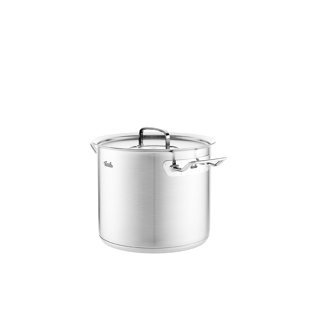 Fissler Original-Profi Collection® high Cooking Pot with Lid and two handles, Cookstar base, stainless steel. Made in Germany.