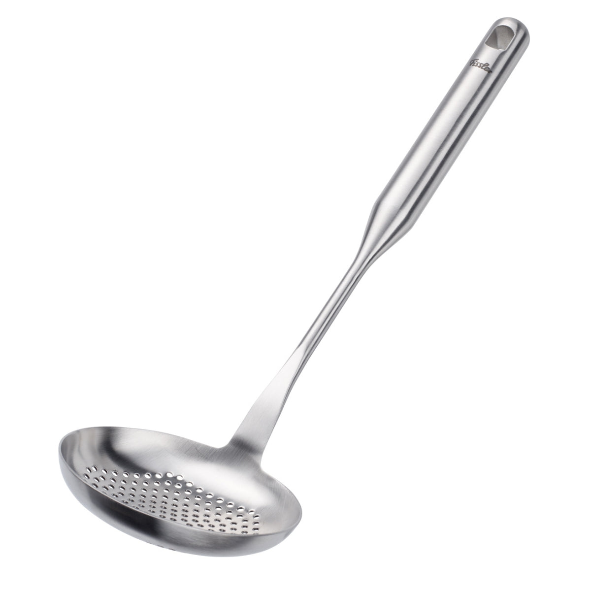 Der Fissler Essential® Schaumlöffel - ein präzisionsgefertigter Schaumlöffel aus Edelstahl zum mühelosen Abseihen, funktionell und zeitlos.