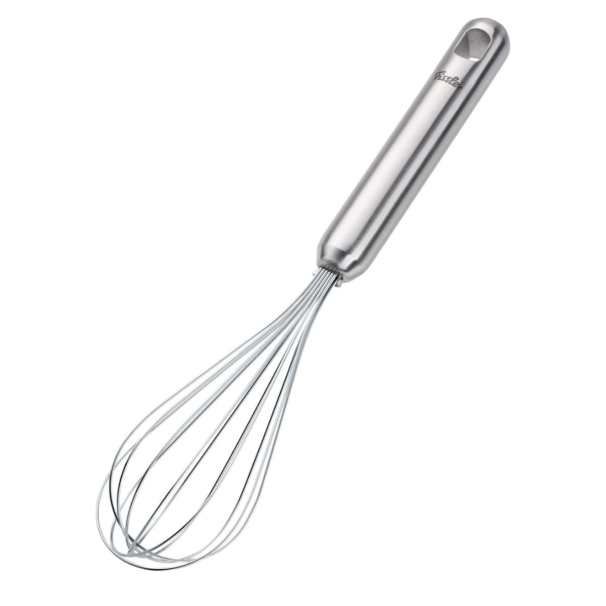 Fissler Essential® Becherbesen: In Deutschland hergestellter Schneebesen aus Edelstahl mit langem Griff, Drahtschlaufen und Aufhängeloch - zeitloses, präzises Design.