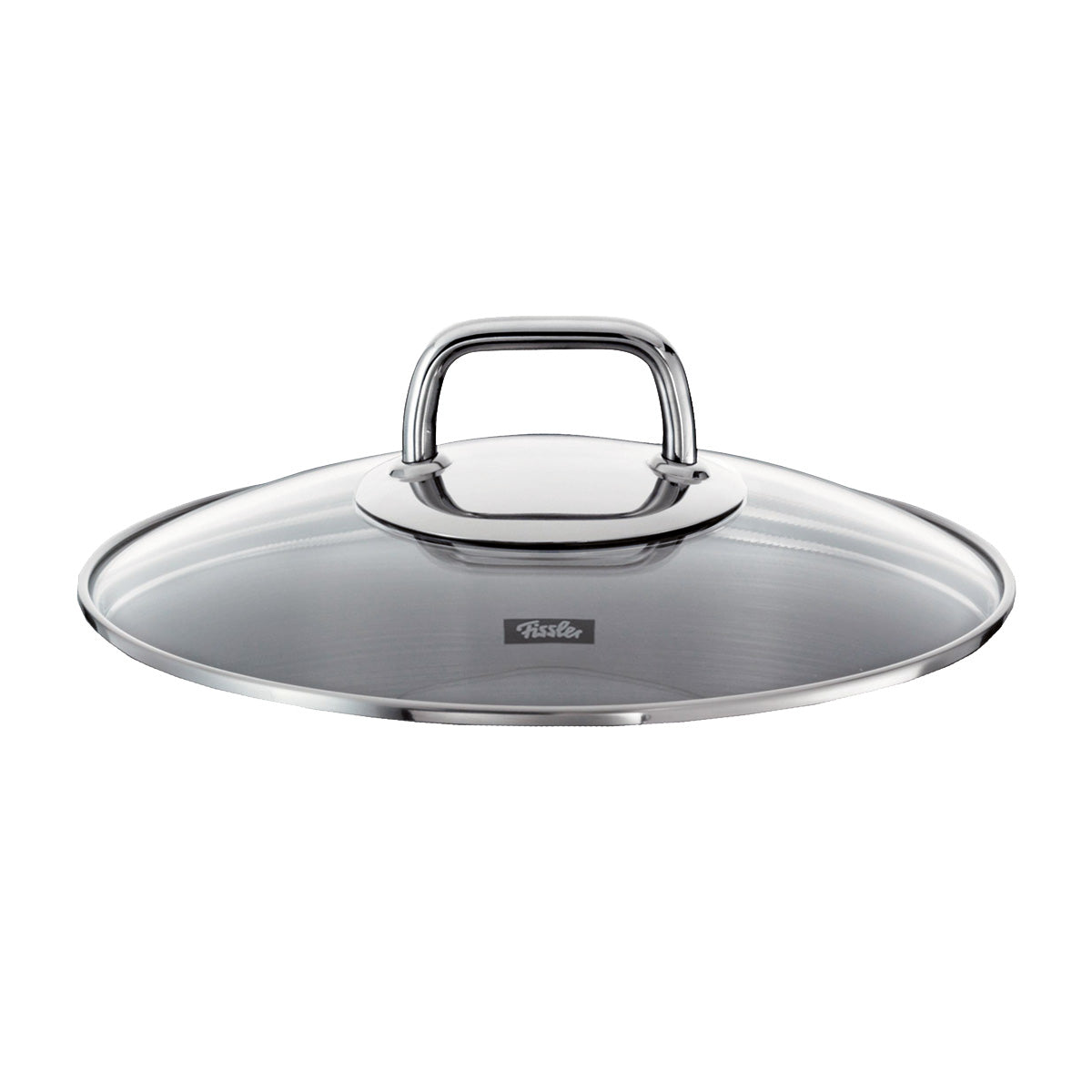 Fissler Viseo®/Venedig Glasdeckel 20 cm: transparent, Rand/Griff aus Edelstahl, "Fissler"-Logo mittig. Deutsche Qualität.