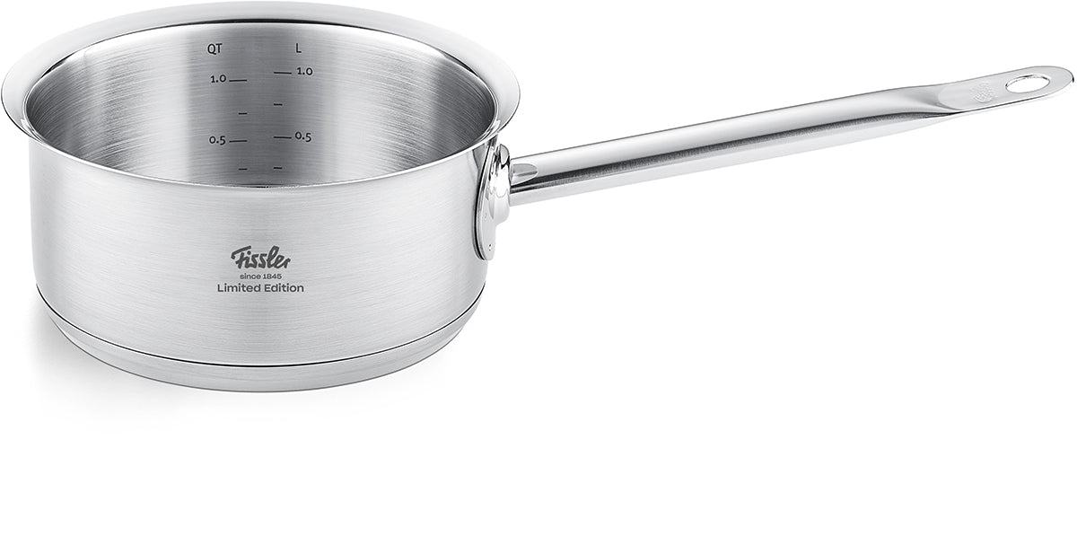 Fissler Original-Profi Collection® Retro Topfset 5-teilig, Edelstahl, lange Griffe, Innenmarkierung, Logo - zeitlose deutsche Qualität.